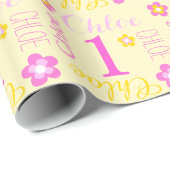 最初誕生日の花の名前をカスタムするのギフト用包装紙 ラッピングペーパー (ロールコーナー)