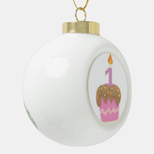 最初誕生日の記念品 セラミックボールオーナメント (左)