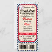 最初誕生日の野球のパーティの招待状 招待状 (正面)