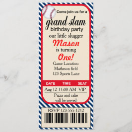 最初誕生日の野球のパーティの招待状 招待状