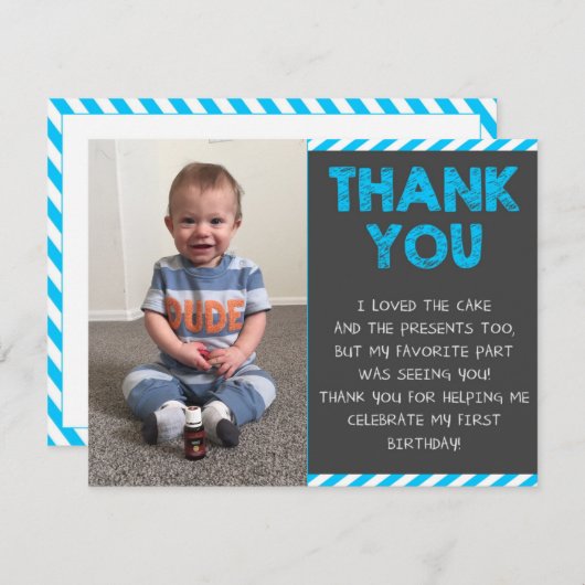 最初誕生日は感謝していしています サンキューカード (正面/裏面)