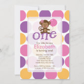 最初誕生日小さい猿の誕生日の招待状 招待状 (正面)