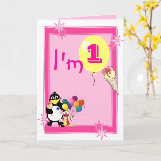 最初誕生日 カード (黄色い花)