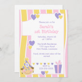 最初誕生日 招待状 (正面/裏面)