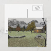 最初降雪の郵便はがき ポストカード (正面/裏面)