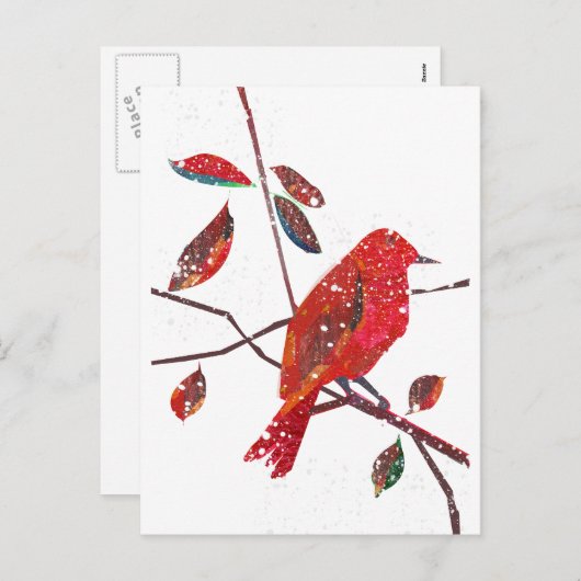 最初雪の休暇の季節 シーズンポストカード (正面/裏面)