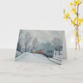 最初雪の挨拶状 カード (黄色い花)