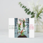 最初雪のFairyphoriaのクリスマスの郵便はがき シーズンポストカード (スタンド正面)