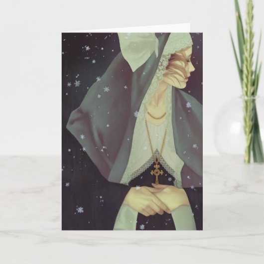 「最初雪」の挨拶状 シーズンカード (正面)