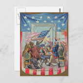 最初7月4日の米国旗 ポストカード (正面/裏面)