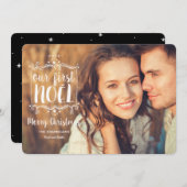 最初Noelのメリークリスマスの休日の写真カード シーズンカード (正面/裏面)