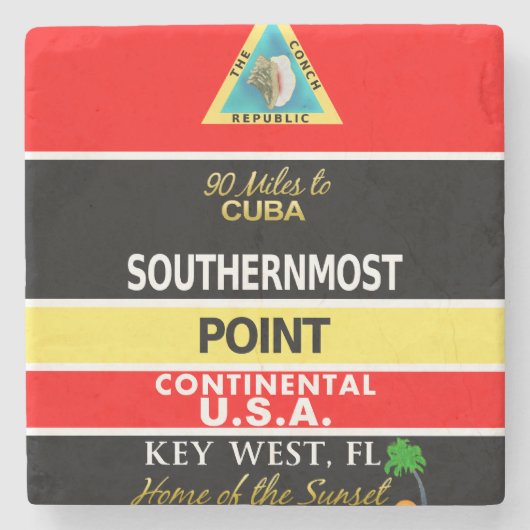 最南ポイントブイKey West ストーンコースター (正面)