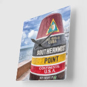 最南ポイントKey West スクエア壁時計 (傾斜)