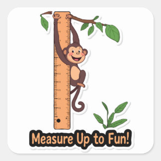 最大おもしろいモンキー定規新学期 スクエアシール