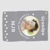 最大のファン – GRANDPA – フォトゴルファパーソナライズされたー ゴルフタオル (横)