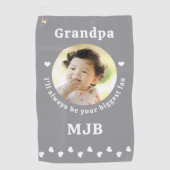 最大のファン – GRANDPA – フォトゴルファパーソナライズされたー ゴルフタオル (正面)