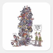 最大の痛み敗者の大きな四角いステッカー スクエアシール (正面)