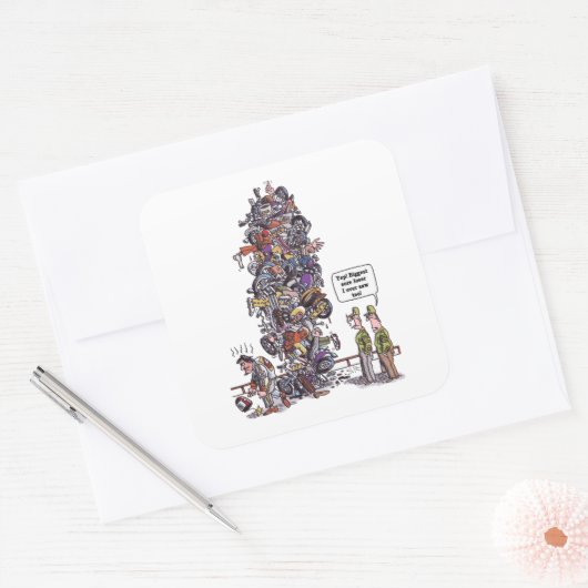 最大の痛み敗者の大きな四角いステッカー スクエアシール (封筒)