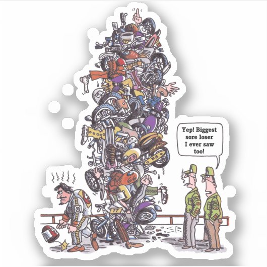 最大の痛み敗者の輪郭シール シール (正面)