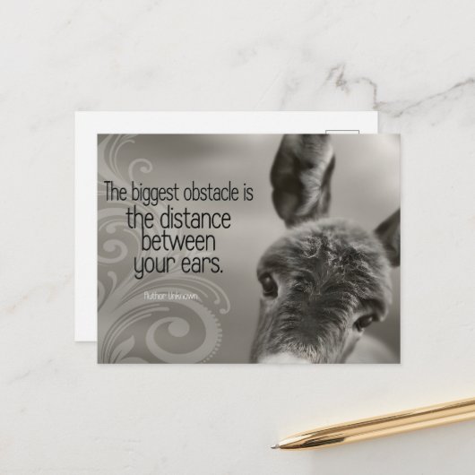 「最大の障害」感動的引用文 ポストカード (正面/裏面インサイチュ)