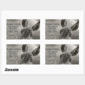 「最大の障害」感動的引用文 長方形シール (シート)