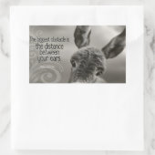 「最大の障害」感動的引用文 長方形シール (バッグ)