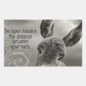 「最大の障害」感動的引用文 長方形シール (正面)