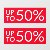 最大カスタム販売%の看板の赤いウィンドウの貼り ウィンドウサイン (シート)