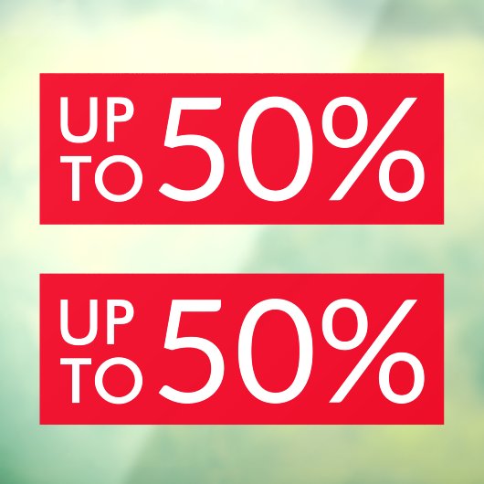 最大カスタム販売%の看板の赤いウィンドウの貼り ウィンドウサイン (シート3)