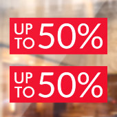 最大カスタム販売%の看板の赤いウィンドウの貼り ウィンドウサイン (シート2)