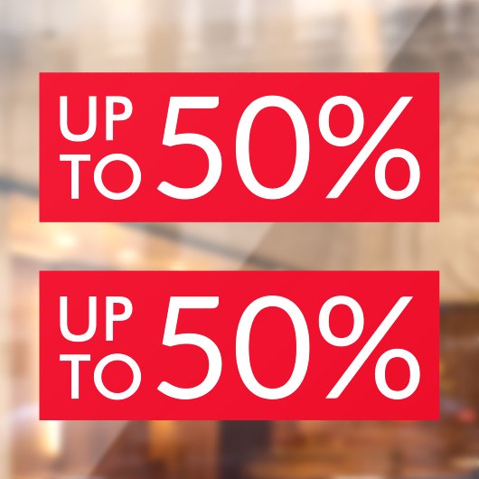 最大カスタム販売%の看板の赤いウィンドウの貼り ウィンドウサイン (シート2)