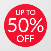 最大カスタム販売%ラウンド販売サイン赤いウィンドウの貼り ウィンドウサイン (シート)