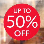 最大カスタム販売%ラウンド販売サイン赤いウィンドウの貼り ウィンドウサイン (シート2)