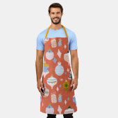 最大クリスマスオレンジ エプロン (着用した状態)