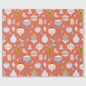 最大クリスマスオレンジ ラッピングペーパー (フラット)