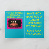 最大クール愛犬誕生日カード サンキューカード (内部)