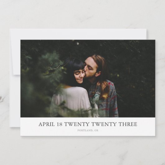 最大ミニマリズム写真保存日カード セーブザデート (正面)