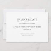 最大ミニマリズム写真保存日カード セーブザデート (裏面)