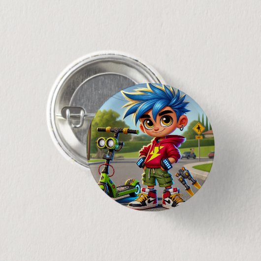 最大ロッケット 缶バッジ (正面&裏面)