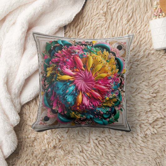 最大主義印刷可能折曲抽象芸術 カラフル クッション (ブランケット)