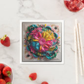 最大主義印刷可能折曲抽象芸術 カラフル スタンダードカクテルナプキン (インサイチュ)