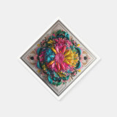 最大主義印刷可能折曲抽象芸術 カラフル スタンダードカクテルナプキン (角)