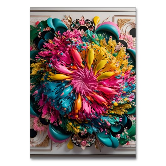 最大主義印刷可能折曲抽象芸術 カラフル テーブルナンバー (正面)