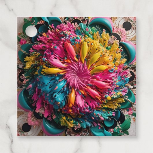 最大主義印刷可能折曲抽象芸術 カラフル フェイバータグ (正面)