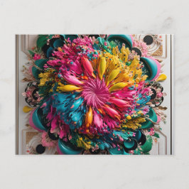 最大主義印刷可能折曲抽象芸術 カラフル ポストカード