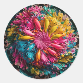 最大主義印刷可能折曲抽象芸術 カラフル ラウンドシール
