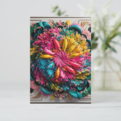 最大主義印刷可能折曲抽象芸術 カラフル 出欠カード (スタンド正面)