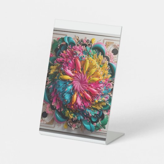 最大主義印刷可能折曲抽象芸術 カラフル 台座サイン (正面)