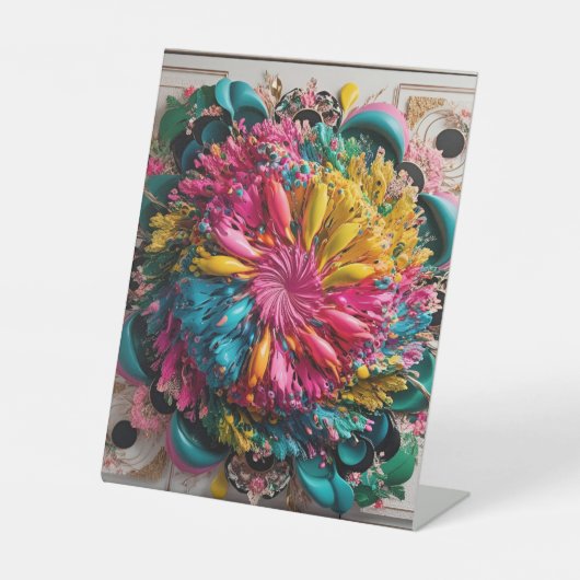 最大主義印刷可能折曲抽象芸術 カラフル 台座サイン (正面)