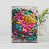 最大主義印刷可能折曲抽象芸術 カラフル 招待状 (スタンド正面)